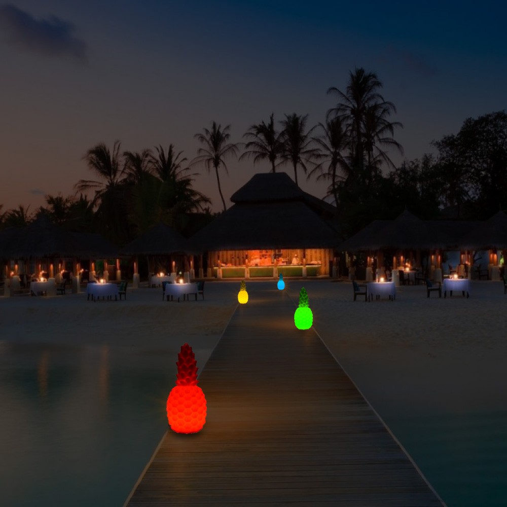 NEW! LED FLOATING COLOR PINEAPPLE - POOL FLOAT LIGHT SHOW - MOOD GLOWING ORB
