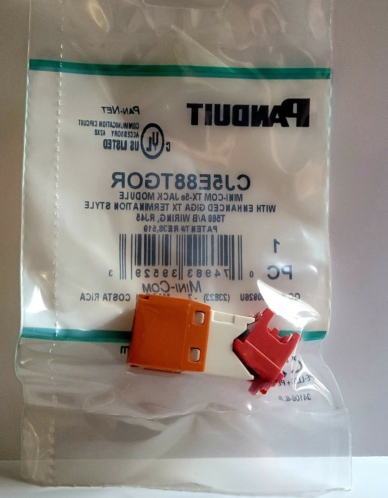 Panduit CJ5E88TGOR mini-com TX-5e Jack Module, (available  170 pcs) ORANGE