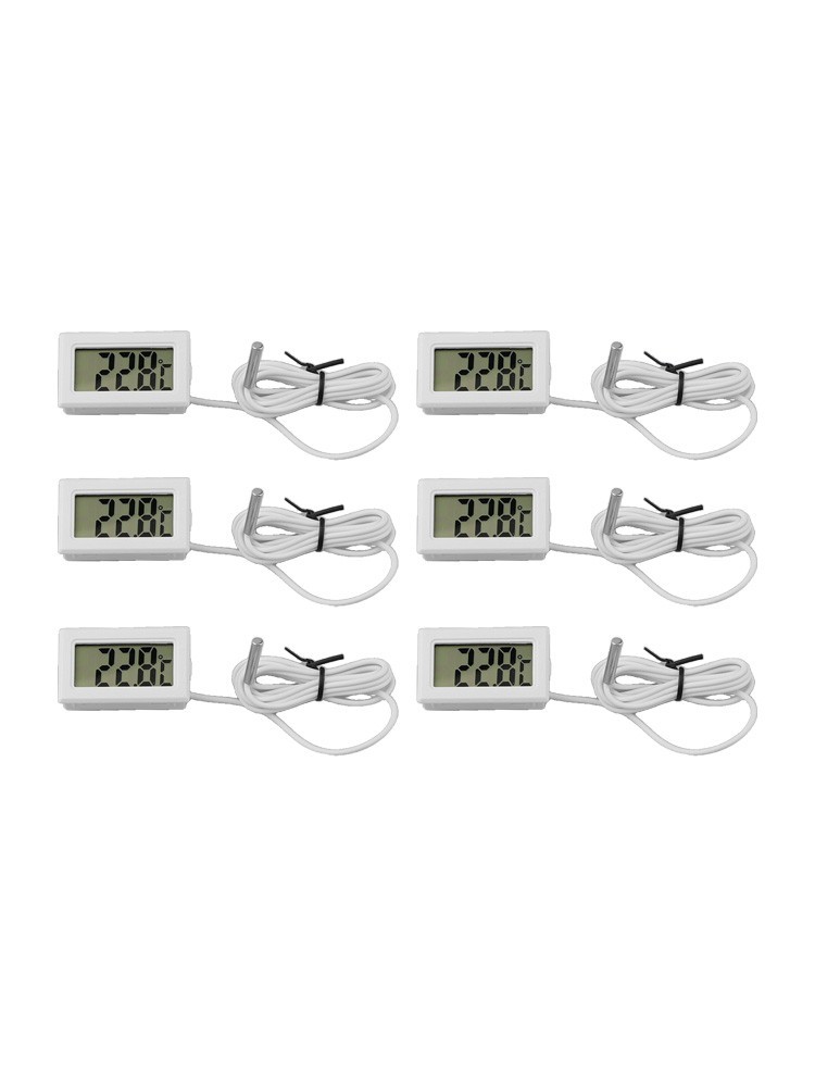 White Digital LCD Thermometer Set with Long Probe for Accurate Readings