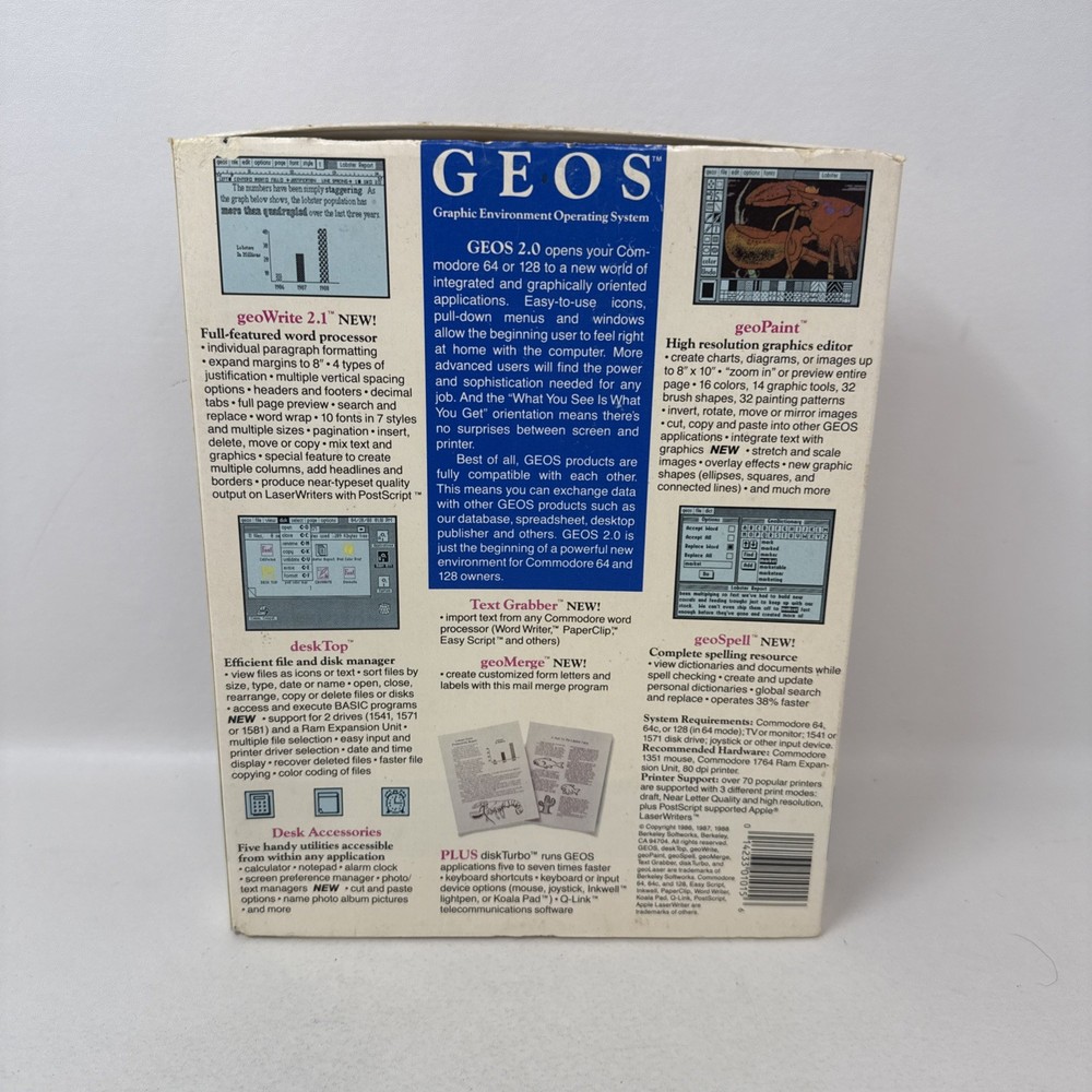 Commodore 64 Software Lot GEOS 2.0 Turtle Graphics II Manuals Untested