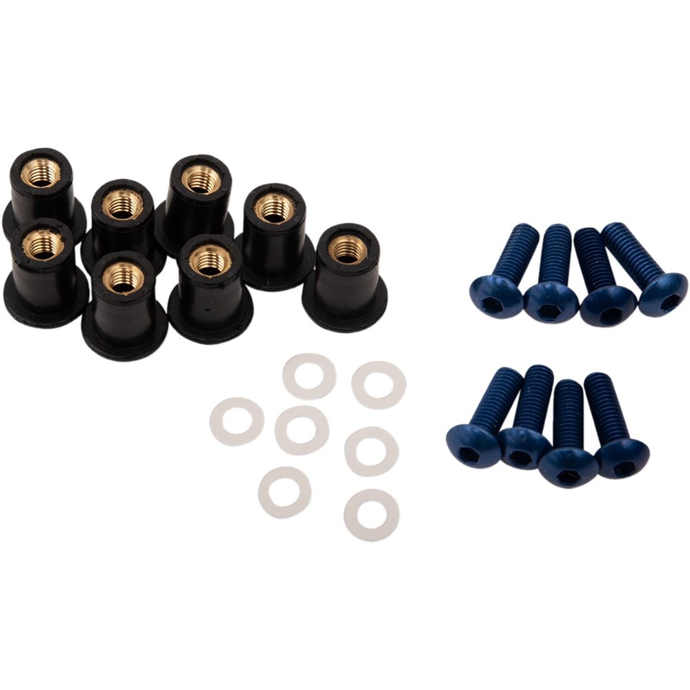 Puig Windscreen Screw Kit Well Nut - Blue 0957A