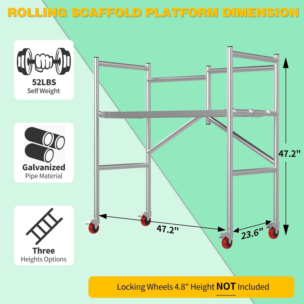 Scaffolding Work Platform, Rolling Scaffolding with Wheels, Scaffold for Buil...
