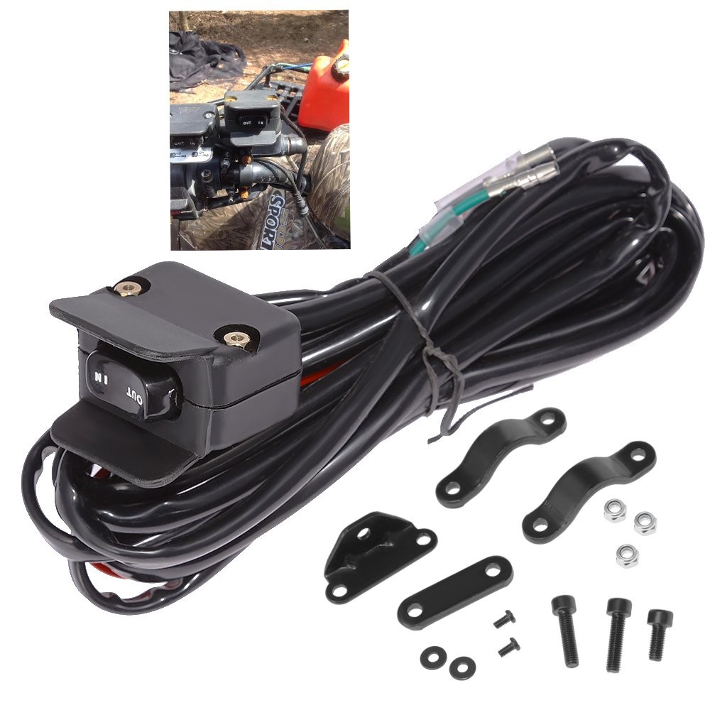 Anxingo ATV Winch Switch Handlebar Control Mini Rocker - All Black