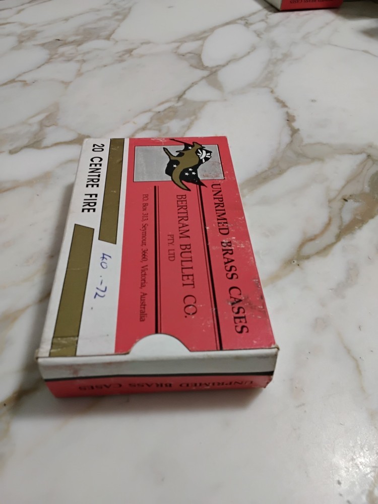 Bertram 40-72 Unprimed Brass Cases Empty Box