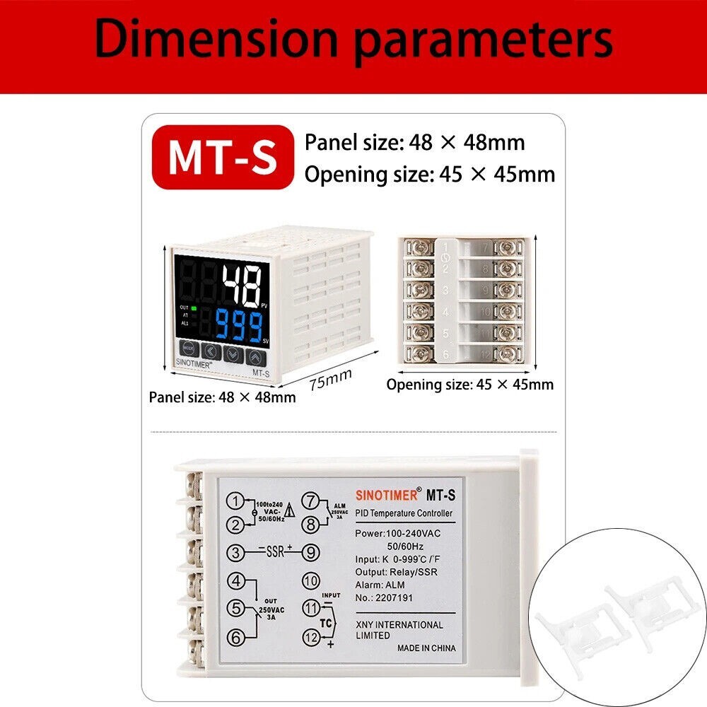 Digital PID Temperature Controller Thermostat Fahrenheit Relay/SSR AC 100V-240V