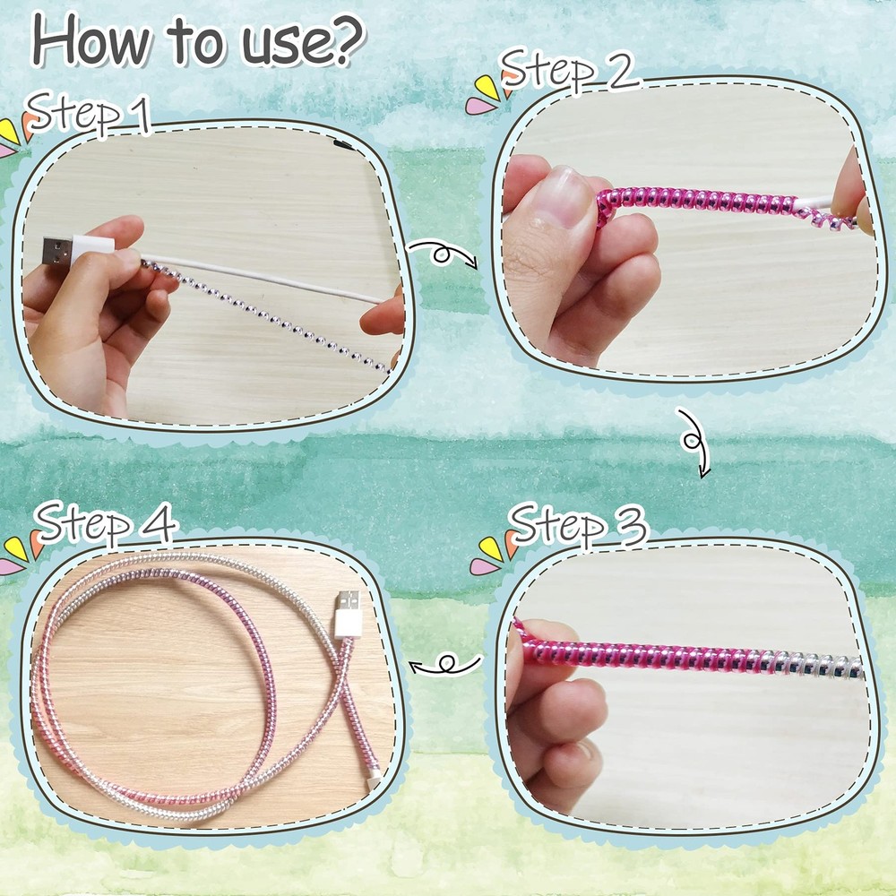 9 Pcs Spiral Cable Protector Headphone Cable Saver Pet Chew Wire Cable Protector