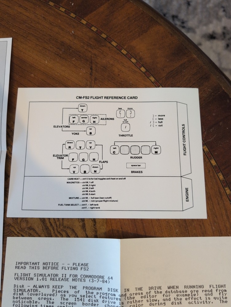 Flight Simulator II Commodore 64 C64 Complete Box Map Manual SubLOGIC 1984 B6