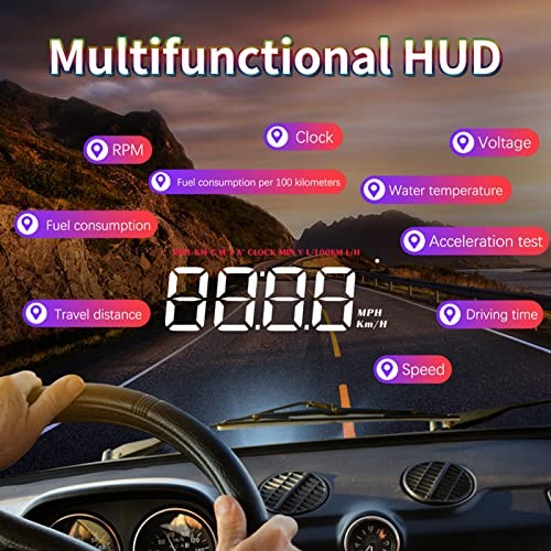Car HUD , Universal Windshield Projection Speedometer OBDII HUD Display with