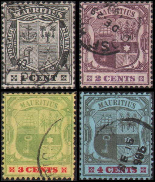 Mauritius #128-131 Used