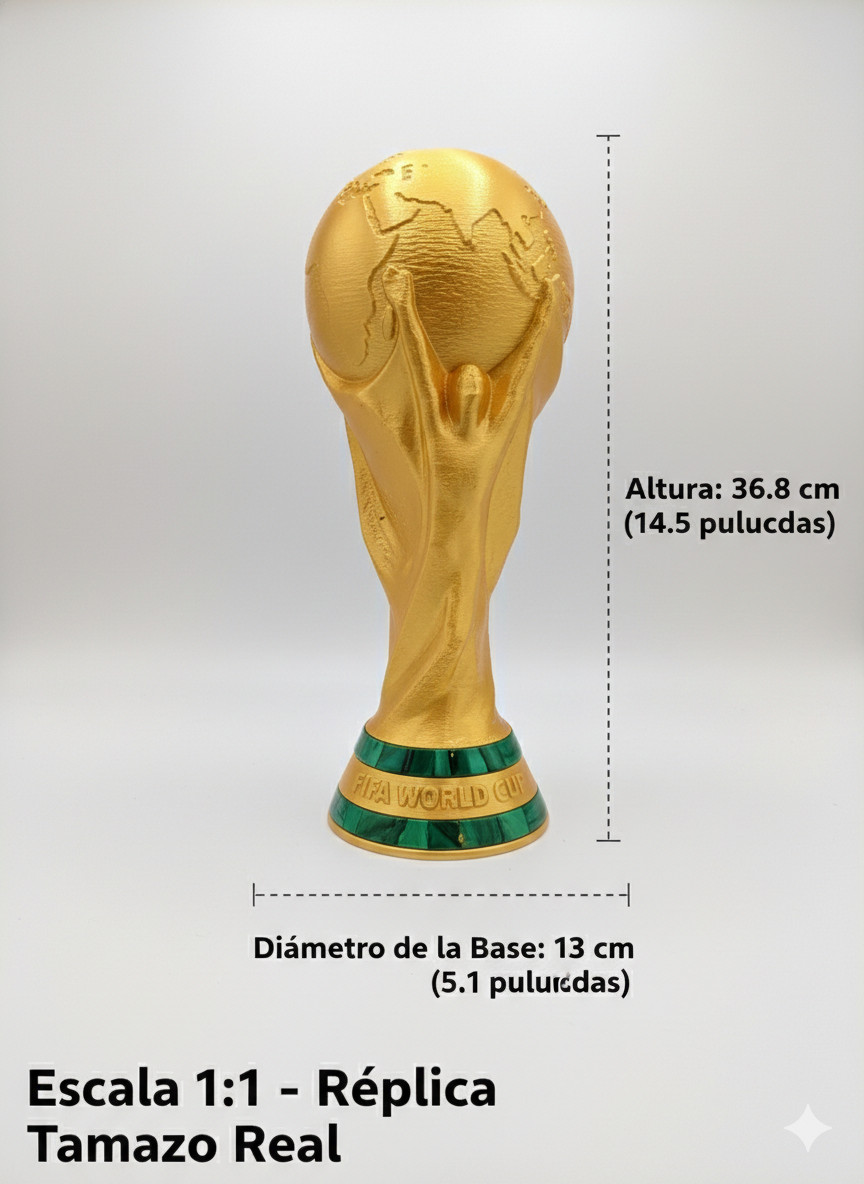 Life-Size FIFA World Cup Trophy Replica - 1:1 Scale Gold Edition - 14.5" Full Si
