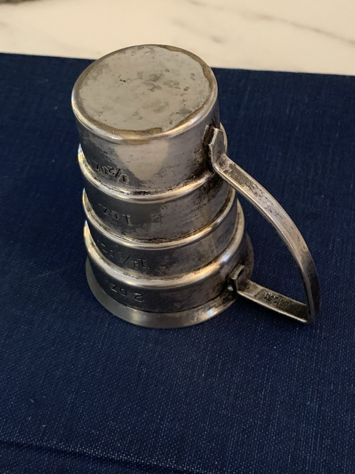 ✨Vintage NAPIER Stepped Silver Plate Jigger Art Deco 1930s Bar Barware Cocktail