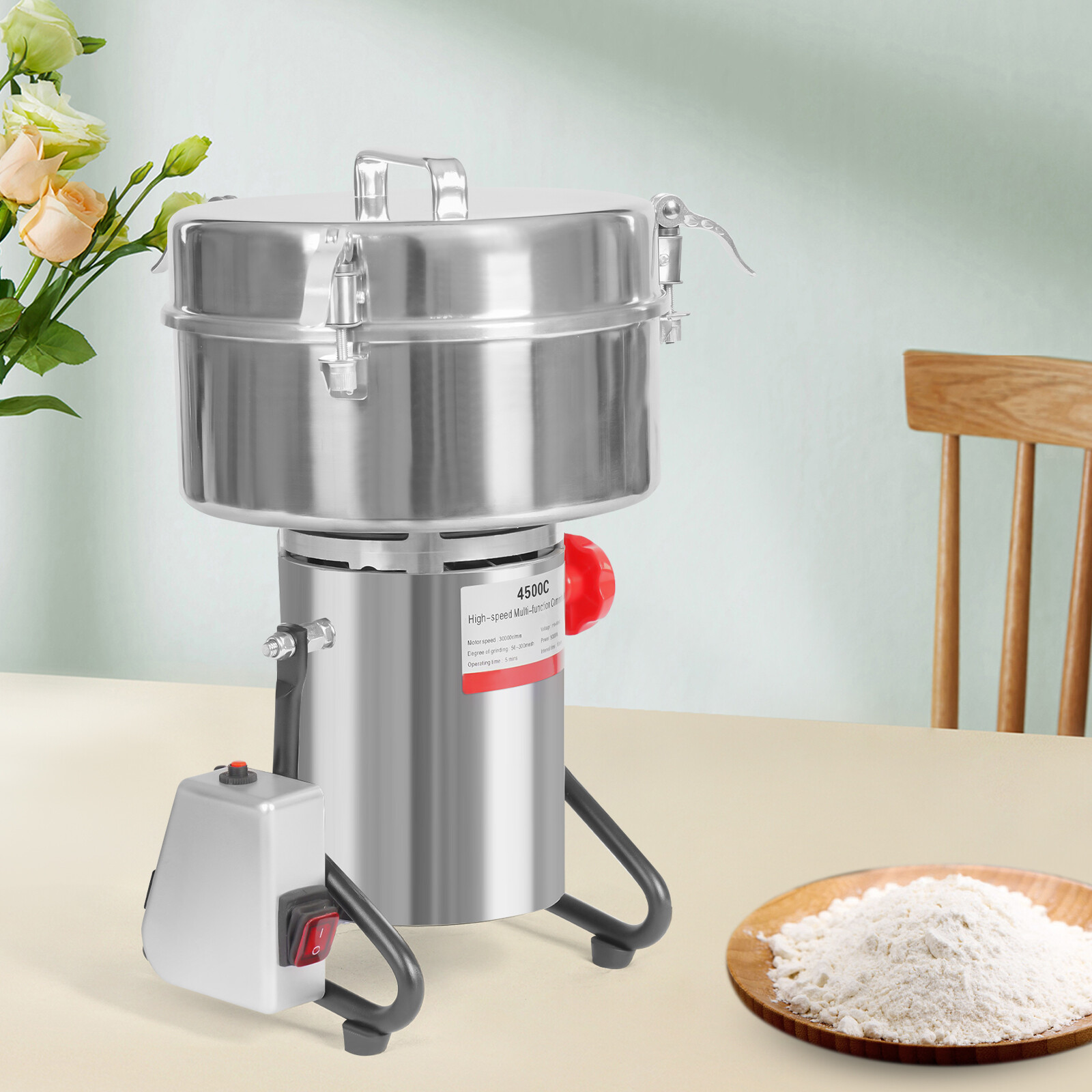 4500g Commercial Spice Grinder Electric Grain Mill Grinder Pulverizer 30000r/min