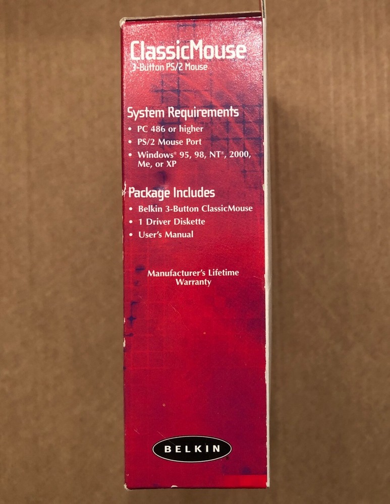 BELKIN 3-Button PS/2 Classic Mouse - Programmable Center Button - P56431