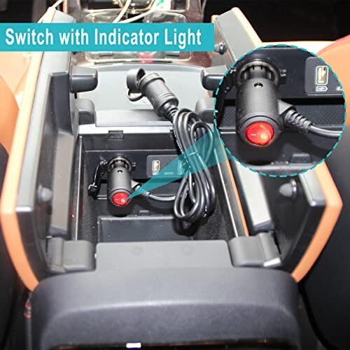 3FT Cigarette Lighter Extension Cord with On Off Switch - Car Cigarette Lighter