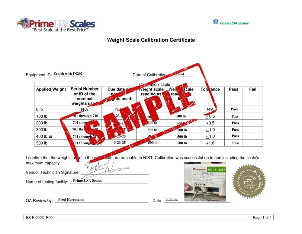 Washdown Safe 4,000 lb Crane Scale LCD with Calibration Certificate