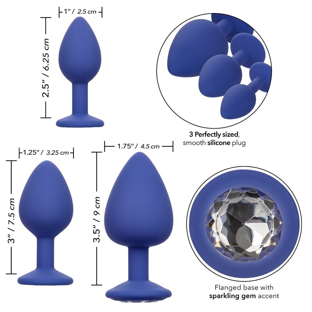 Cheeky Gems Purple Anal Expanders Butt Plug Set