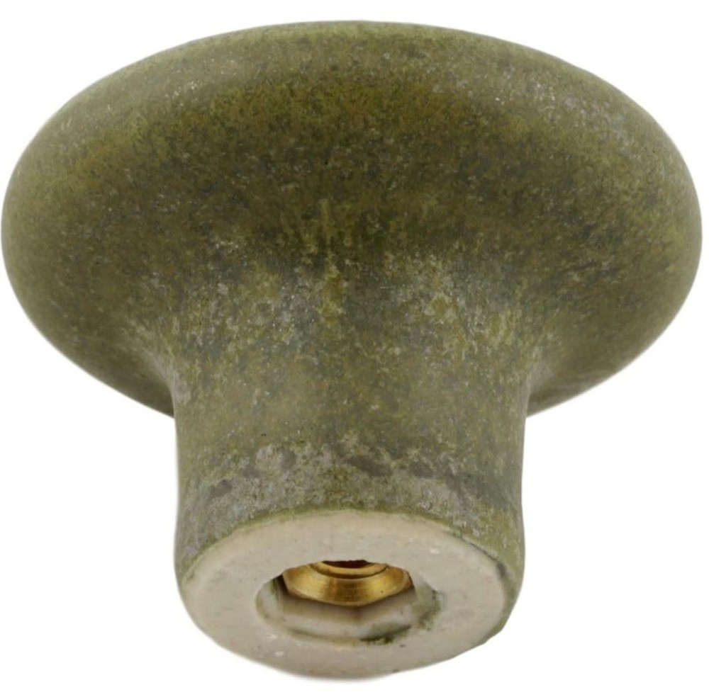 1-1/4" Ceramic Knob Satin Slate Green