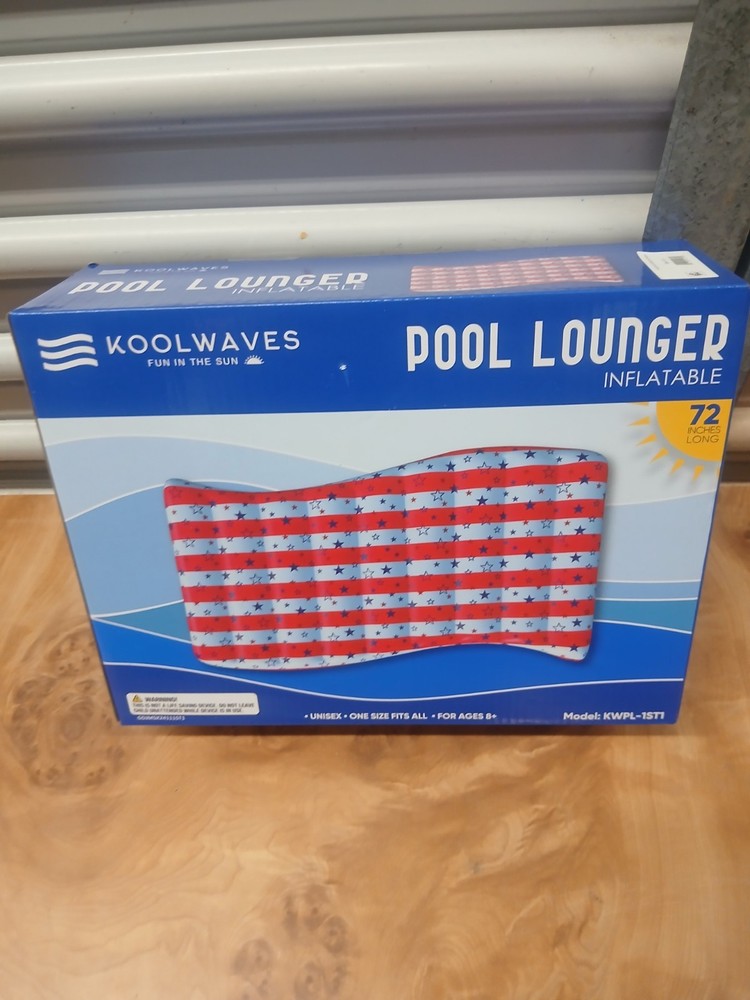 Koolwaves Inflatable Pool Lounger 72" New In The Box