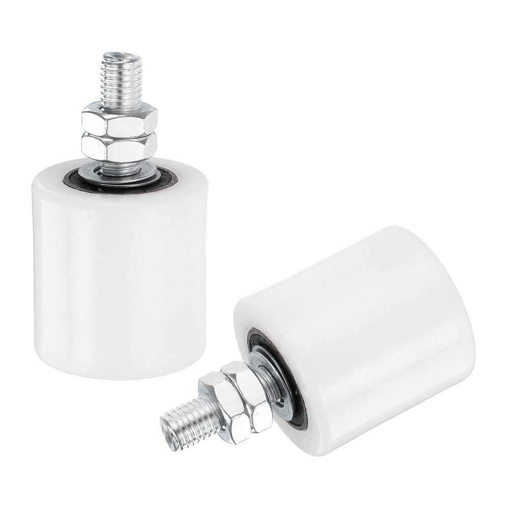 2Pcs Slide Gate Guide Roller 2" Nylon Sliding Gate Support Assembly, White