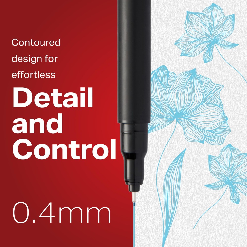 Extra Fine Blue Ink Pens 0.4mm - 12 Count Permanent Fast Drying
