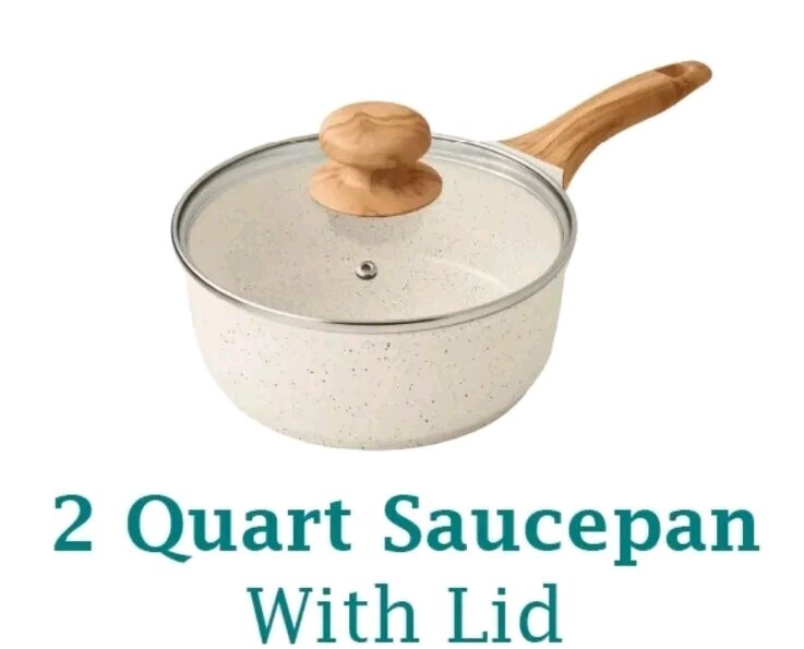 Pioneer Woman ~ LINEN Speckle ~ 2 Quart Saucepan w/Lid ~ Nonstick Coating