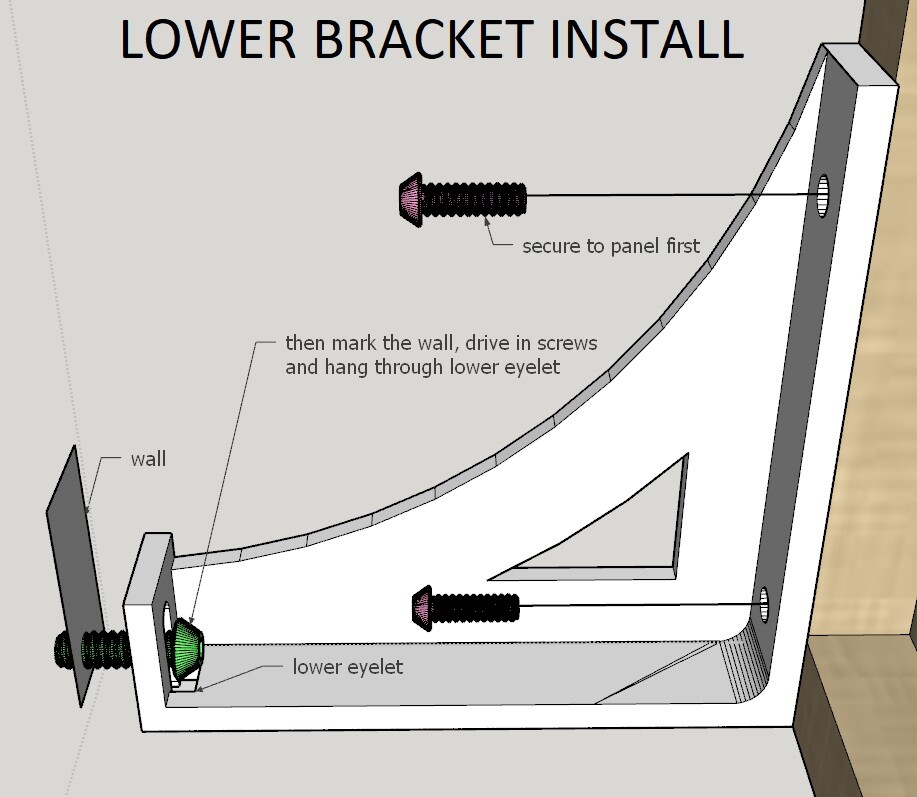Acoustic Panel Wall Standoff / Offset Bracket (select kit)