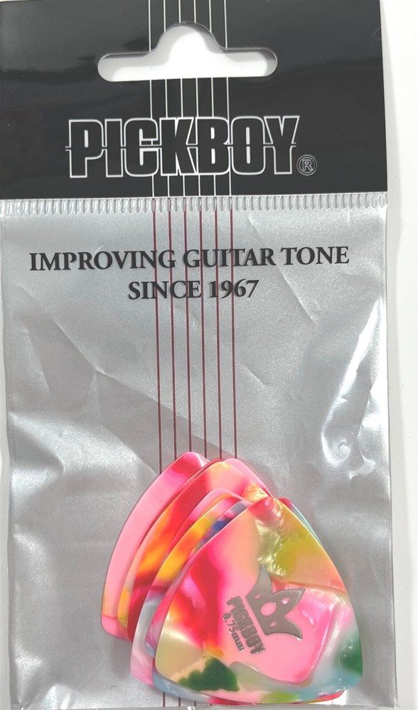 Pickboy Celluloid Guitar Picks Rounded Tri Confetti Clown .75mm Medium 20 pack