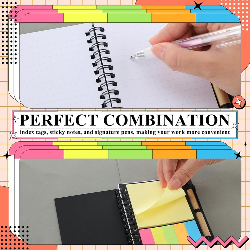 posit Lined Spiral Notebook Small Notepad and Pen Set Steno