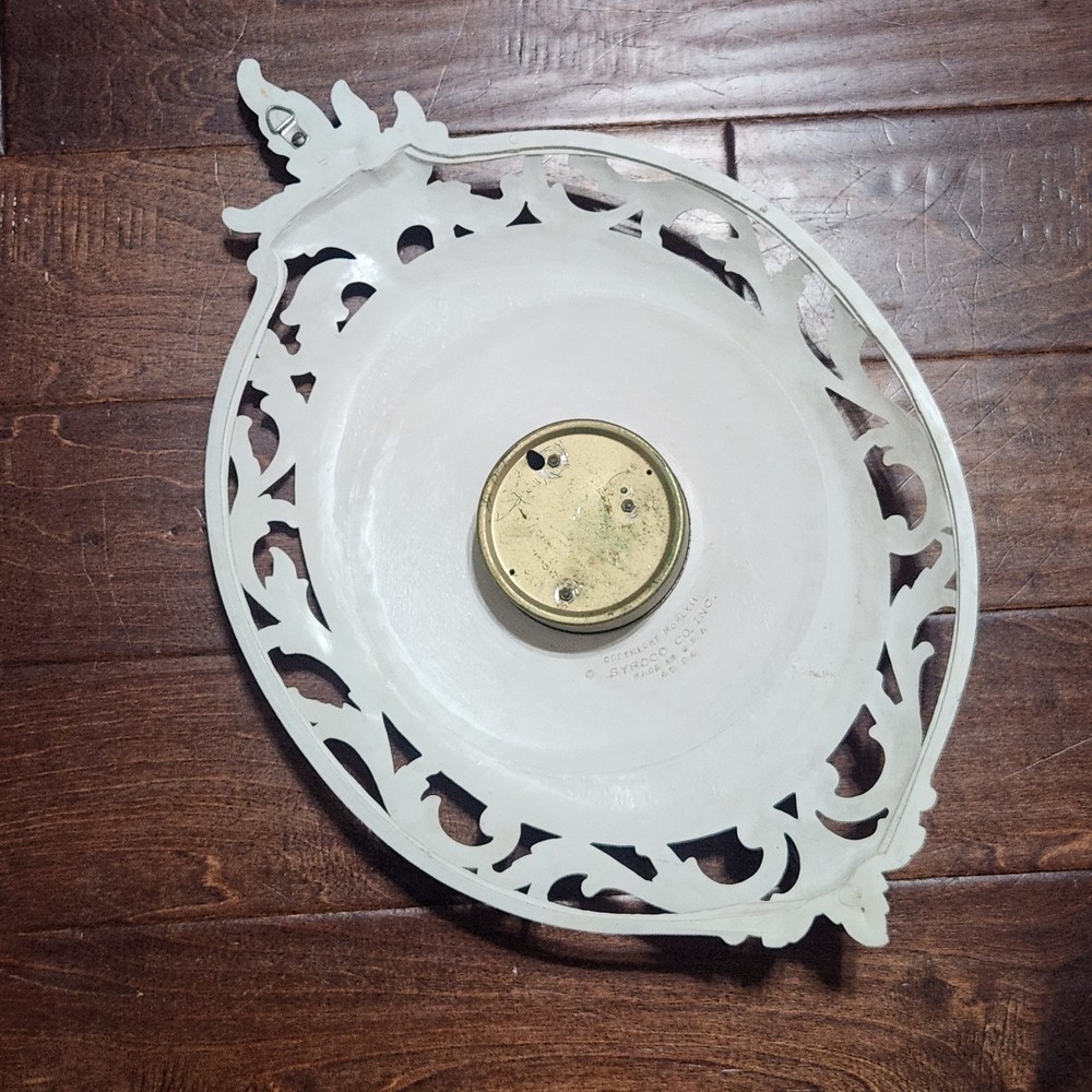 Syroco Oval Wall Clock with Winding Key White Gold Testing Working