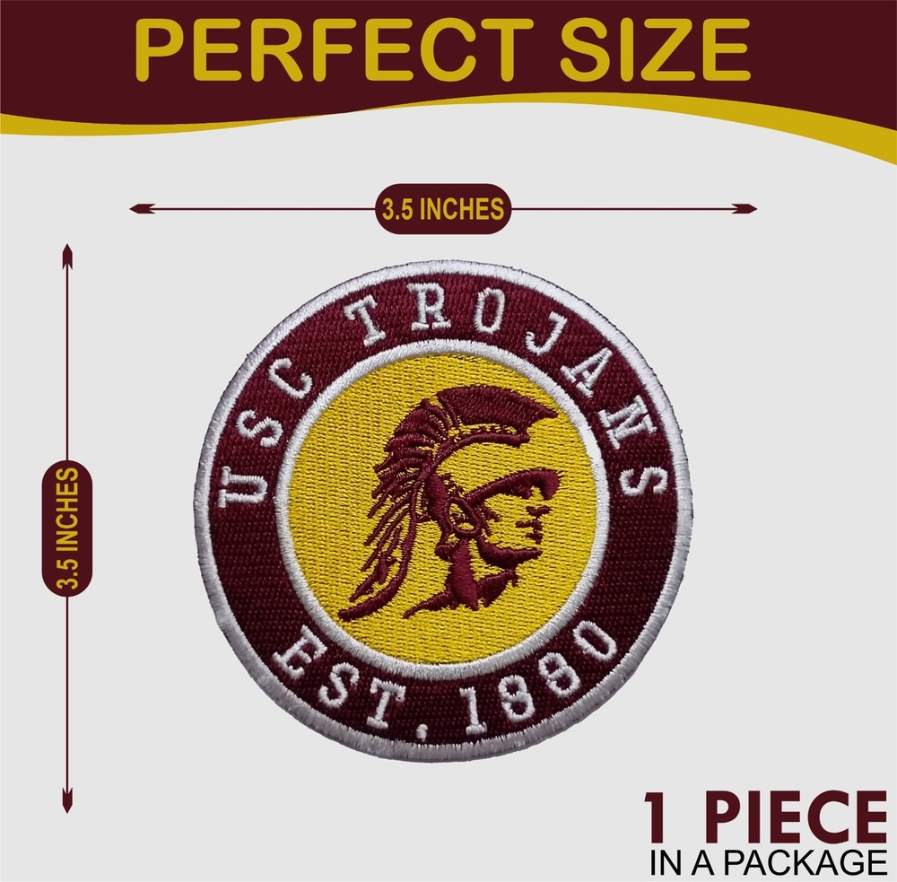 USC Trojans NCAA Team Logo Iron On Patch - Sew Patch - Embroidered Patch