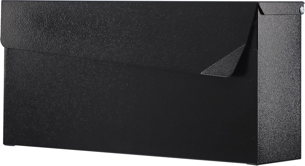KYODOLED Wall-Mount Mailbox,Large Capacity Mail Box,Galvanized Black Modern