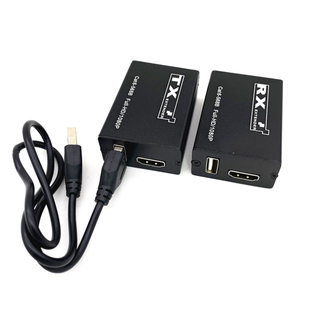 30M USB KVM HDMI Extender Adapter RJ45 Cat6 Ethernet Network Cable Accessories