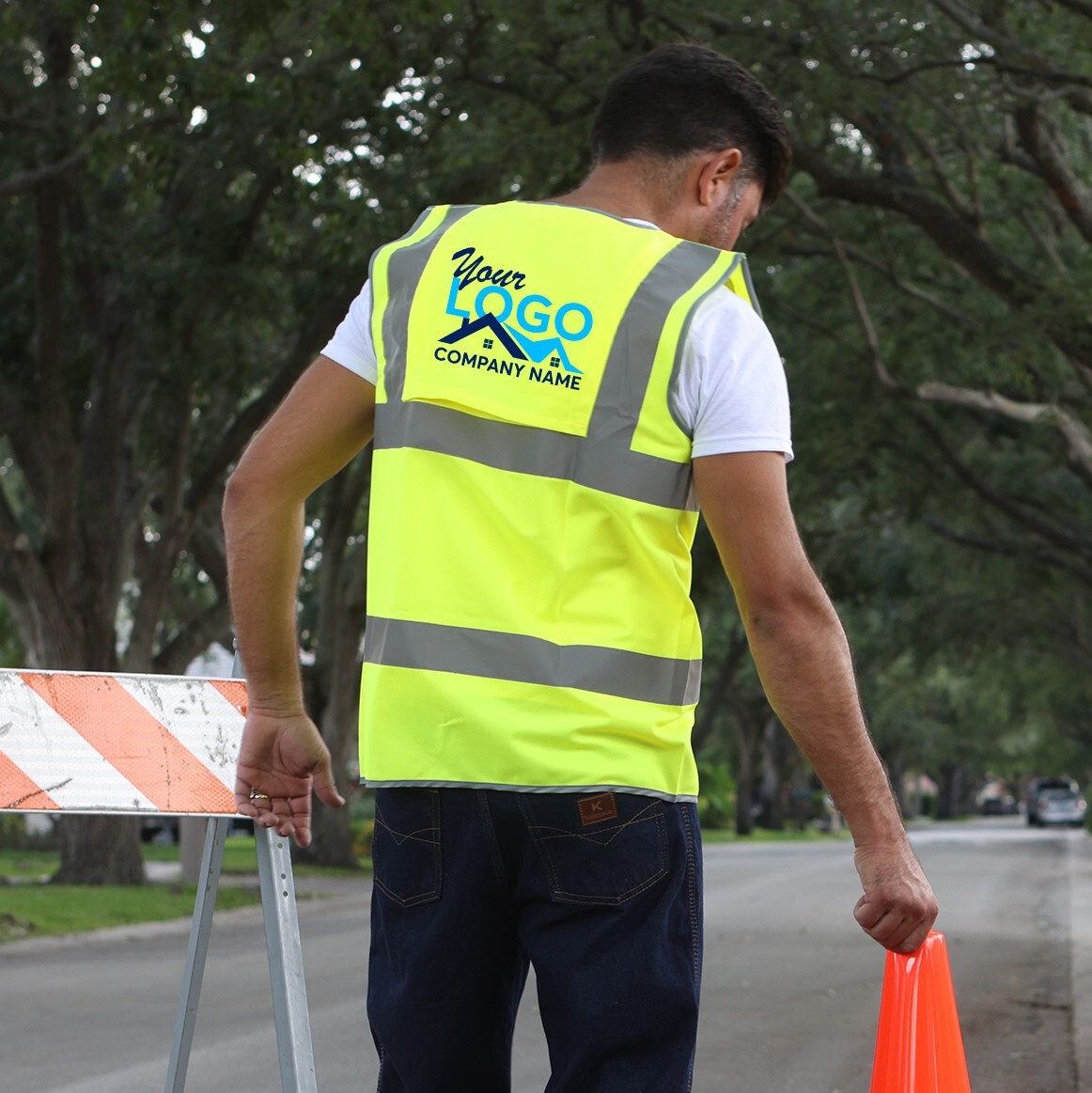 Pack of 6 Custom Hi-Vis Safety Vests – Full-Color Personalized Print