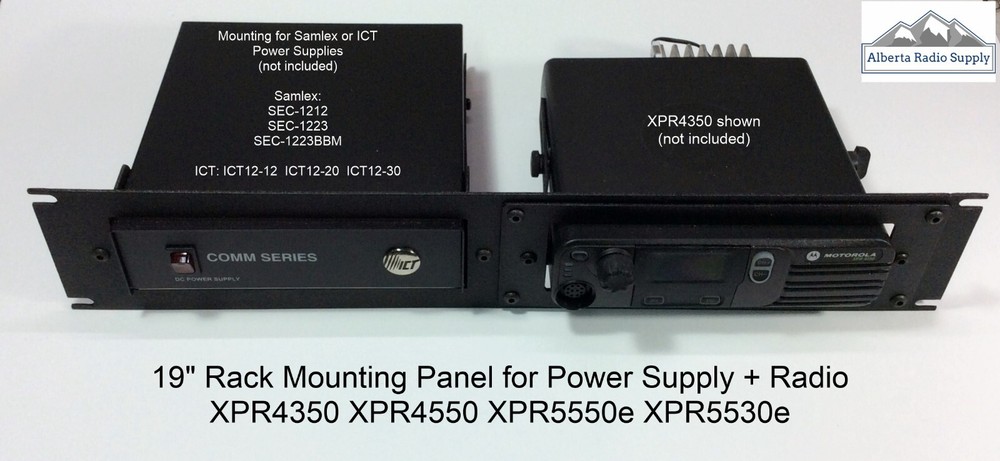 19" Rack Mount Panel: SAMLEX / ICT Power Supply + Radio Combination