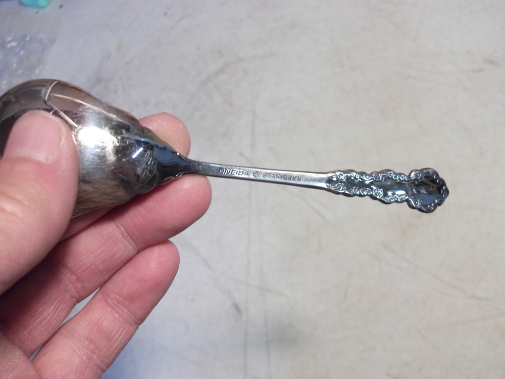 ONEIDA STAINLESS FLATWARE CUBE MARK "SHELLEY" SMALL SUGAR SPOON