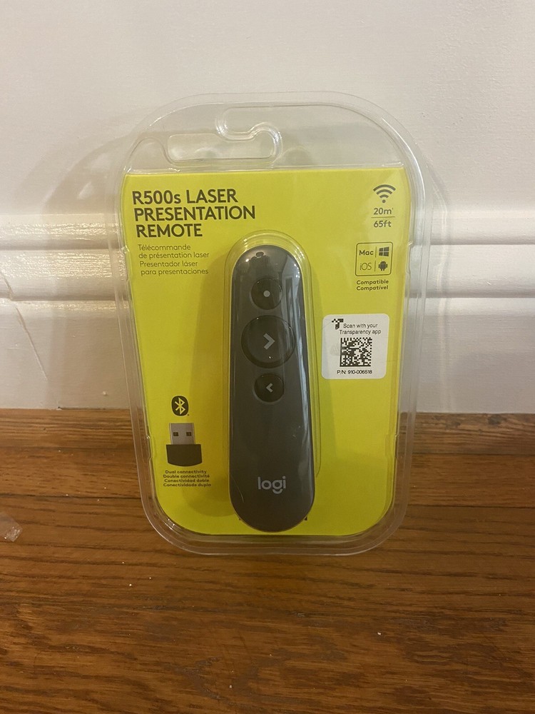 Logitech R500s Laser Pointer Presenter Bluetooth & USB Presentation 910-006518