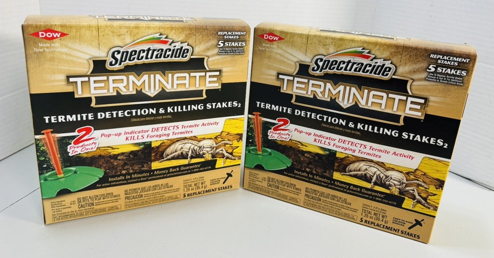 2X Spectracide Terminate Termite Detection & Killing Replacement 10 Stakes NIB