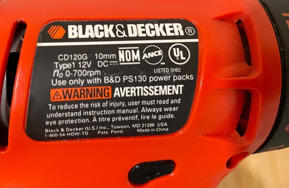 *not working* Black & Decker CD120G 12V Cordless Drill