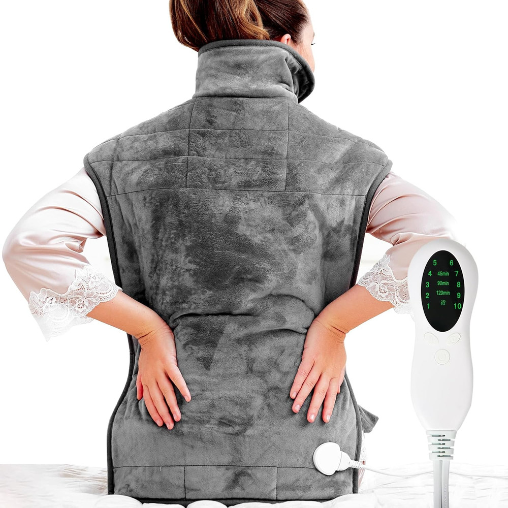 Heating Pad for Neck and Shoulders and Back,Extra Long Weighted Covered,Heating