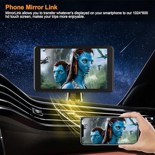Wireless Carplay Stereo 7" Screen, Android Auto, Bluetooth, FM, Navigation, Voic