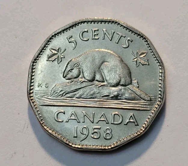1958 Canada  5 Cents Coin