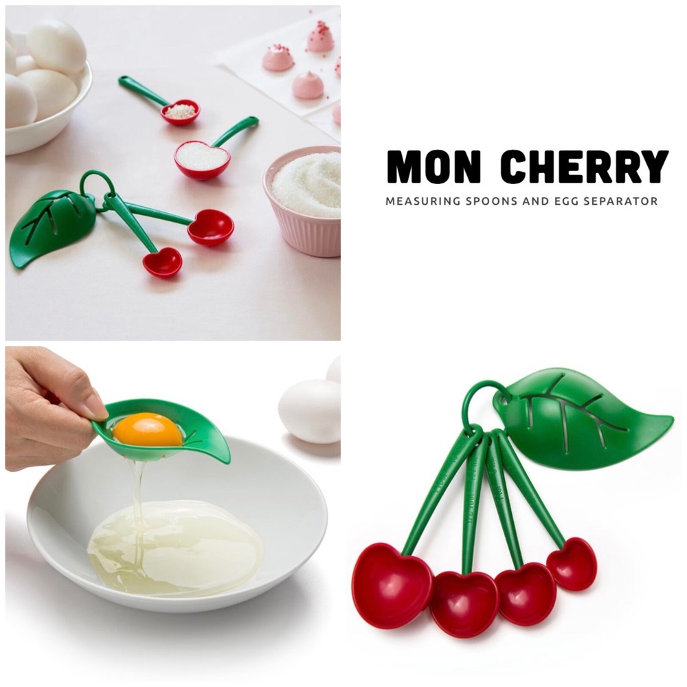 OTOTO Mon Cherry Measuring Spoons and Egg Separator ~ GREAT GIFT ~ NWT