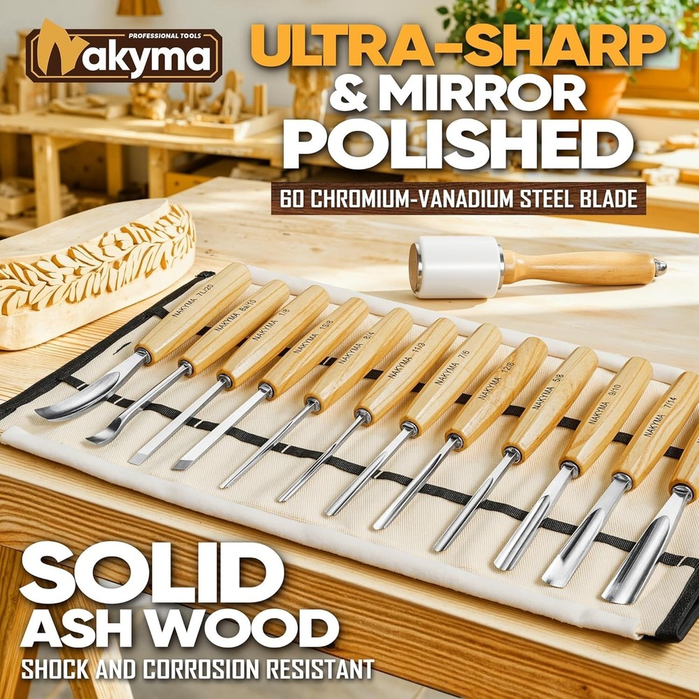 12 PCS Versatile Wood Carving Kit - Complete Tools for Impeccable Craftsmanship