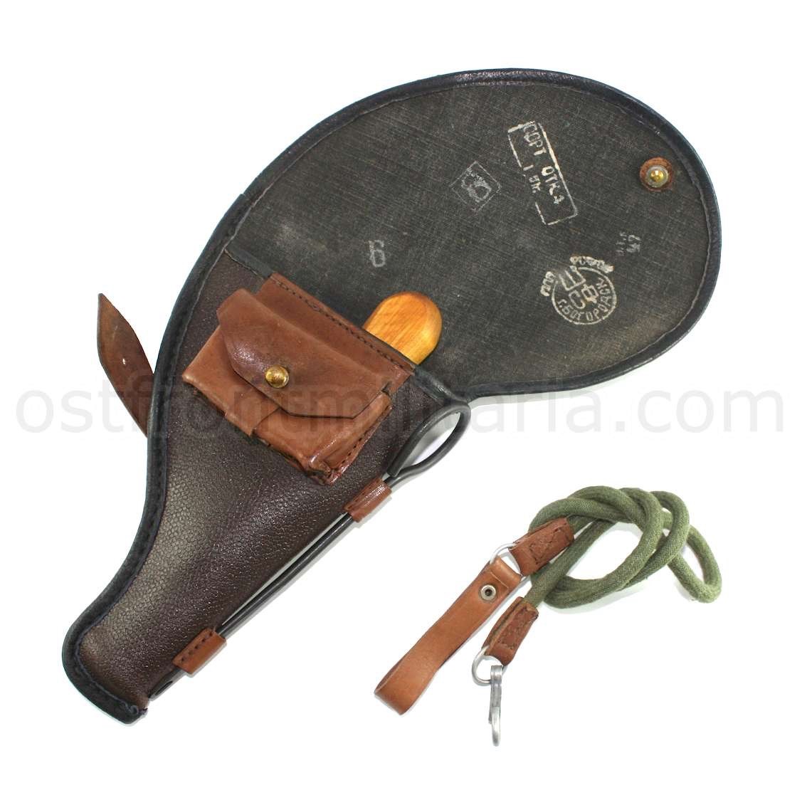 Original Soviet holster for Nagant M1895 revolver with accessories