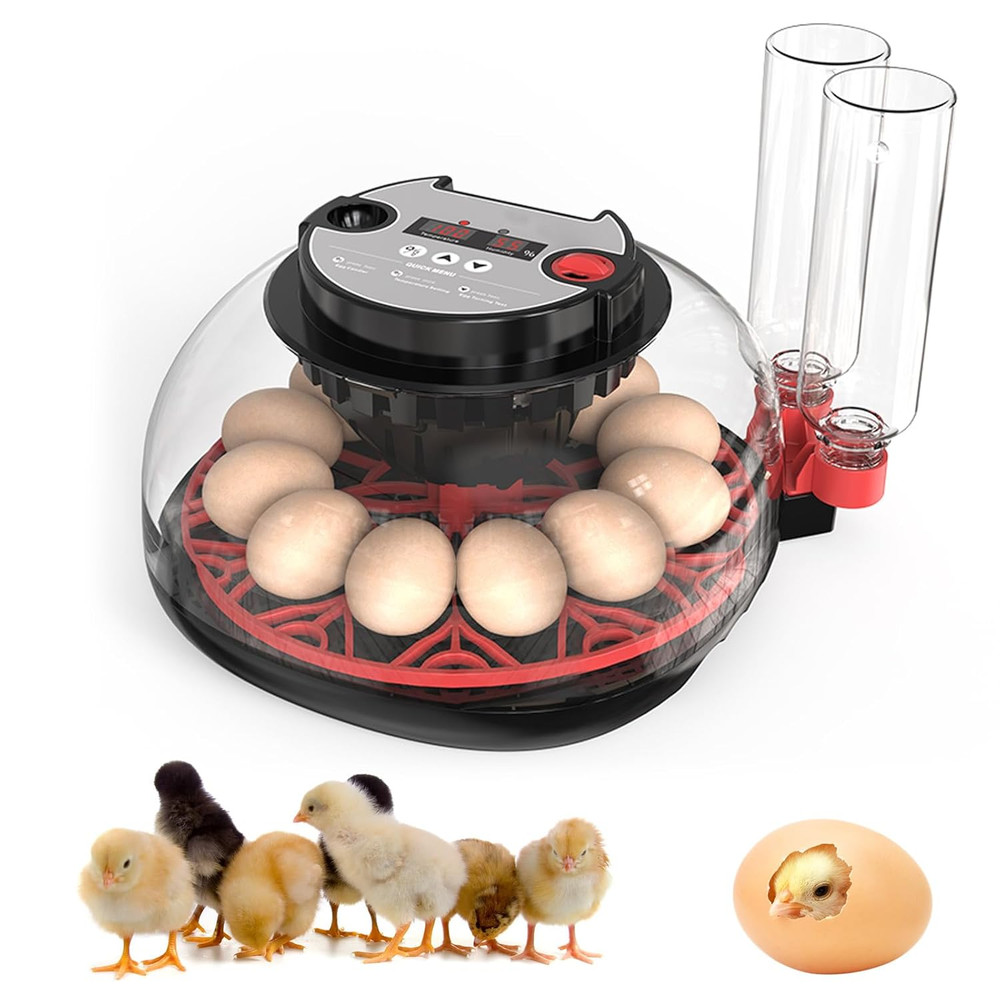 Incubators for Hatching Eggs, 12 Egg Incubator with Automatic Egg Turning and Hu