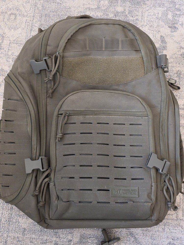Highland Tactical Green Laser Cut Backpack