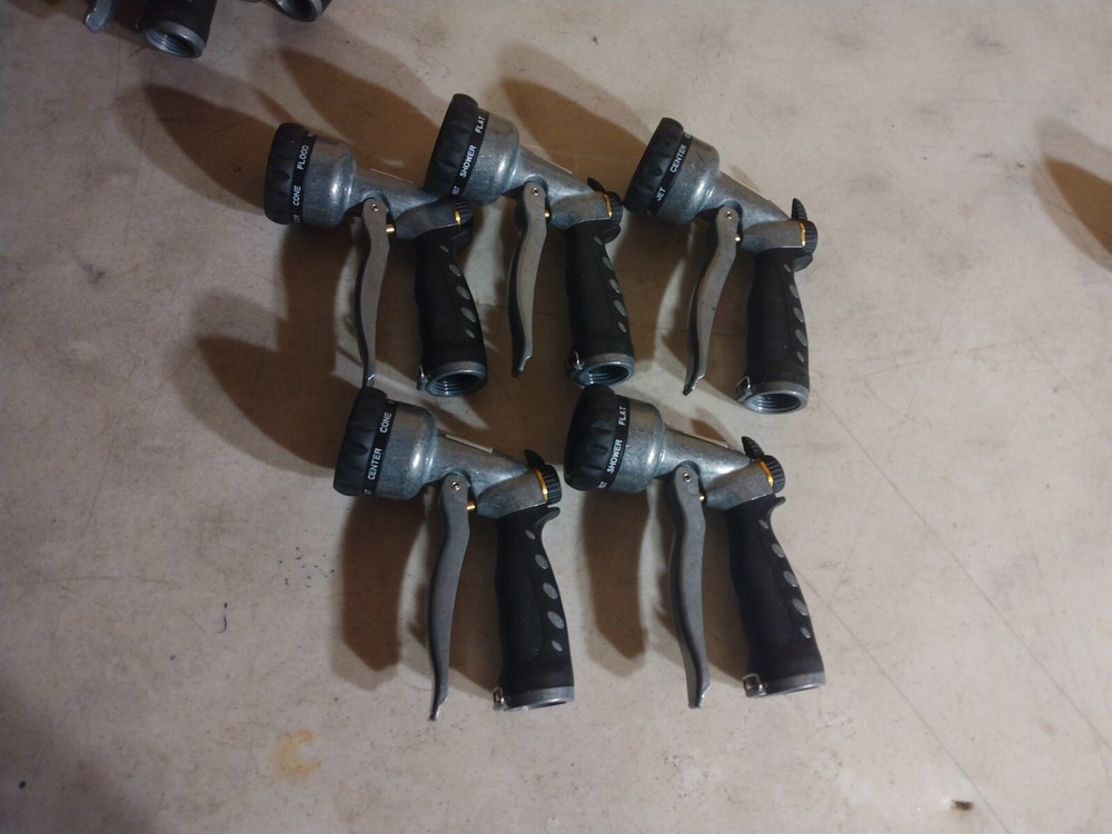 Front Trigger 7-Pattern Nozzle Galvanized Spray Nozzle Garden For Water Hose 5p