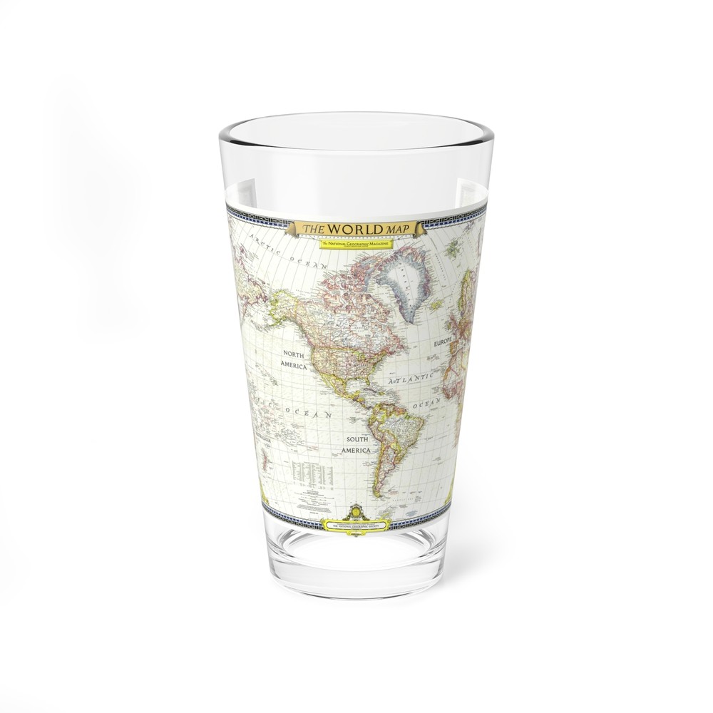 World Map (1951) (Map) Pint Glass 16oz