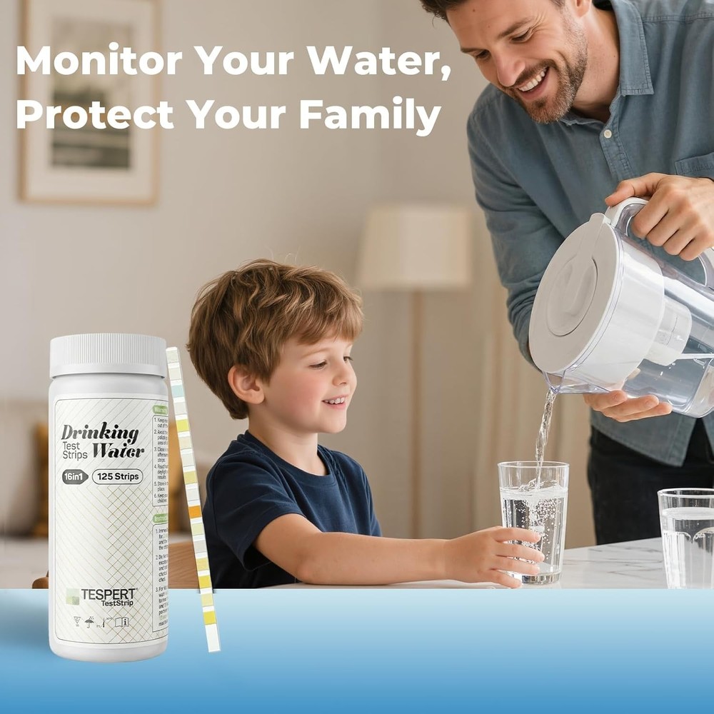 Drinking Water Strips 125ct 16 in 1 – 30s Quick Screening for Hardness, pH, ...