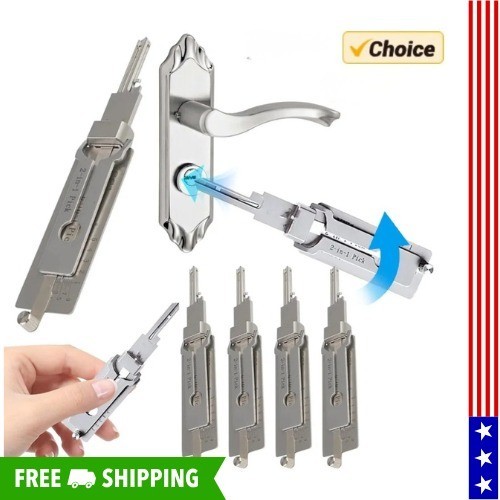 2-in-1 SS001 Key Decoder & Hook Tool — Precision Stainless Steel Key-Picking Mat